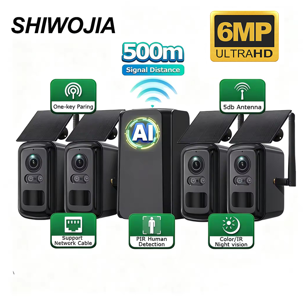 Home Security Cameras No Subscription - SHIWOJIA 6MP Güneş Enerjili Güvenlik Sistemi