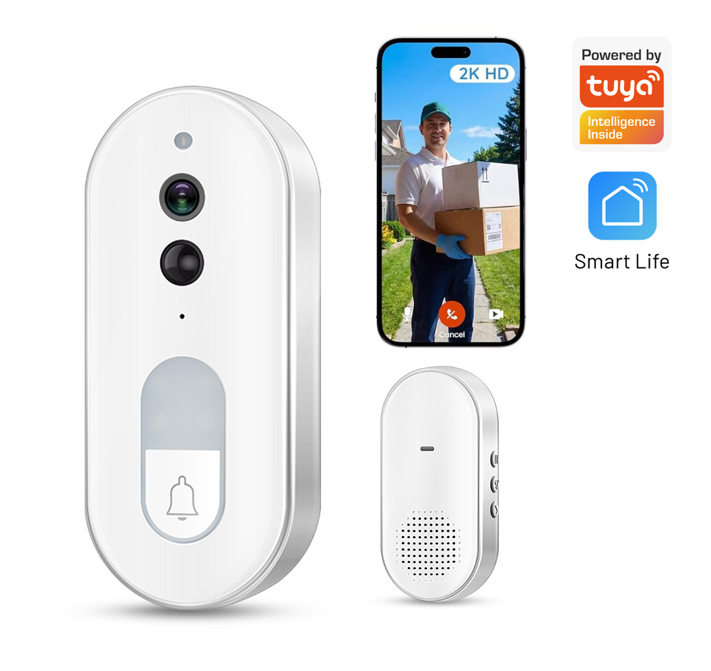 Home Security Tech - Tuya Akıllı Görüntülü Kapı Zili Kablosuz