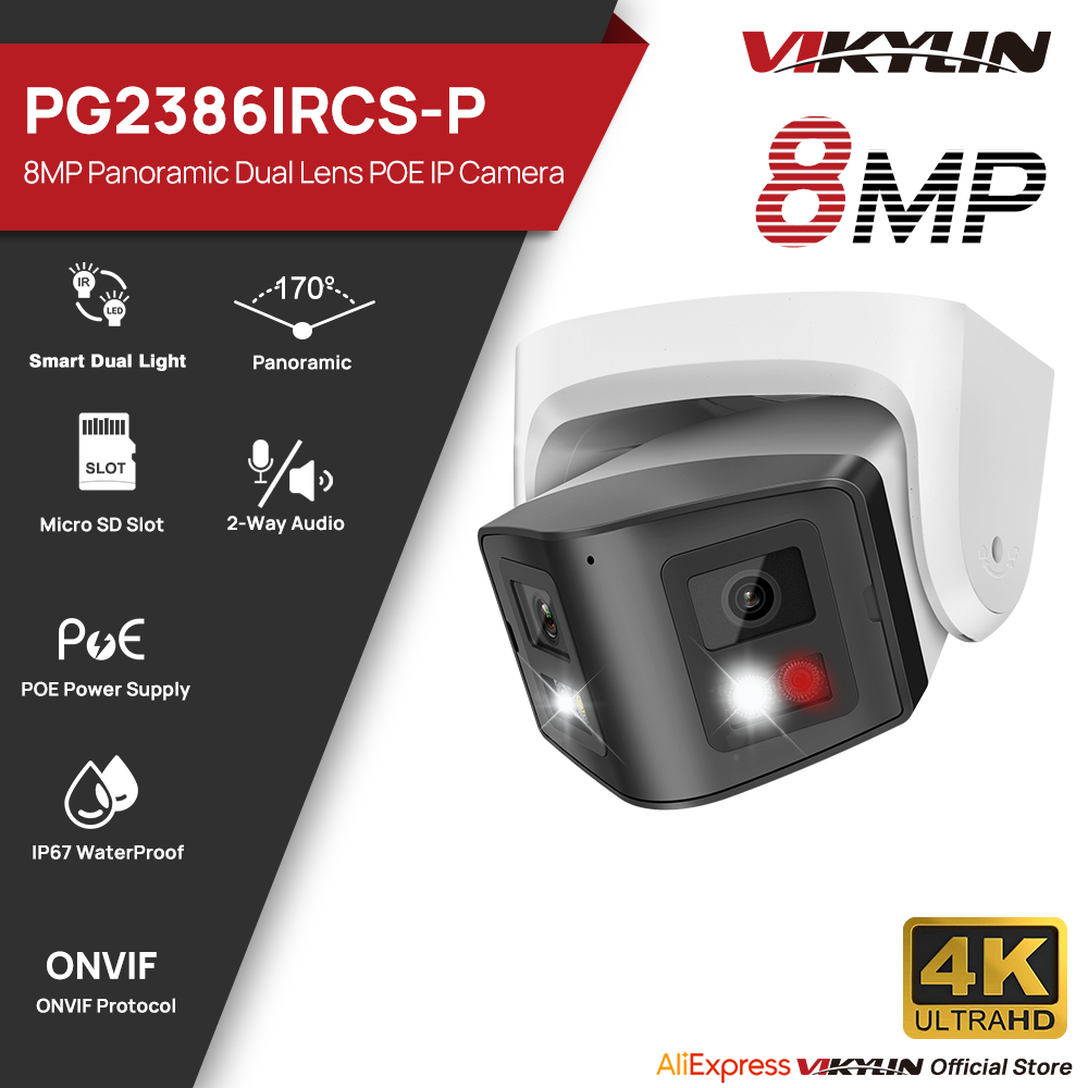 Home Security System Hikvision - Vikylin 8MP Panoramik Akıllı Çift Işıklı