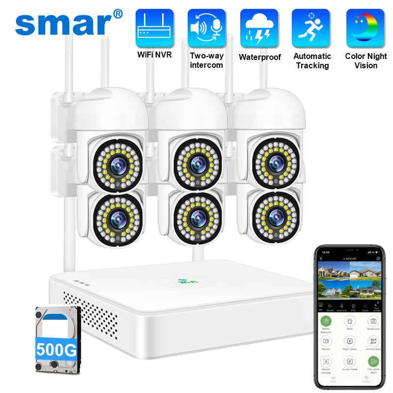 Home Security Alarm System - Smar 3MP Kablosuz CCTV Güvenlik Kamera