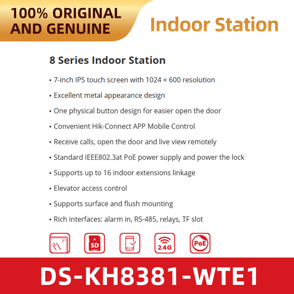 Hikvision DS-KH8381-WTE1 7 İnç - Home Security System Hikvision incelemesi ve fiyatı