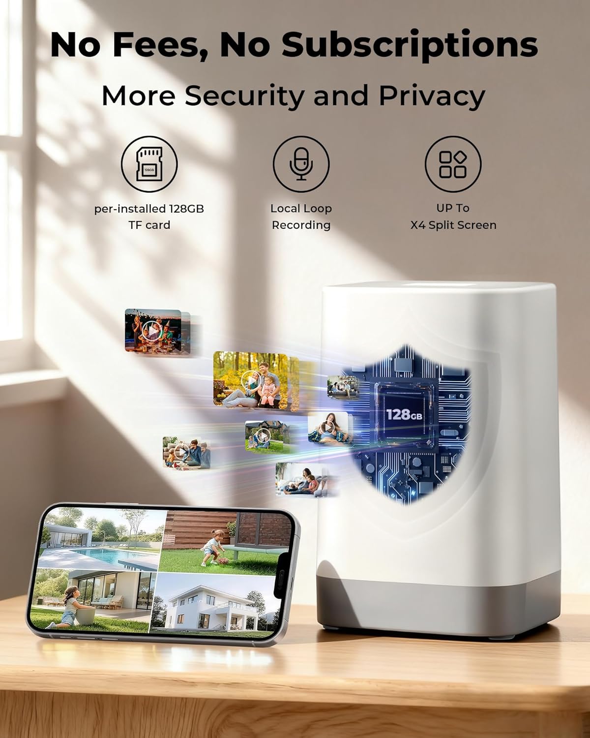 360 Derece Dönebilen Güneş Ene - Home Security Cameras No Subscription incelemesi ve fiyatı